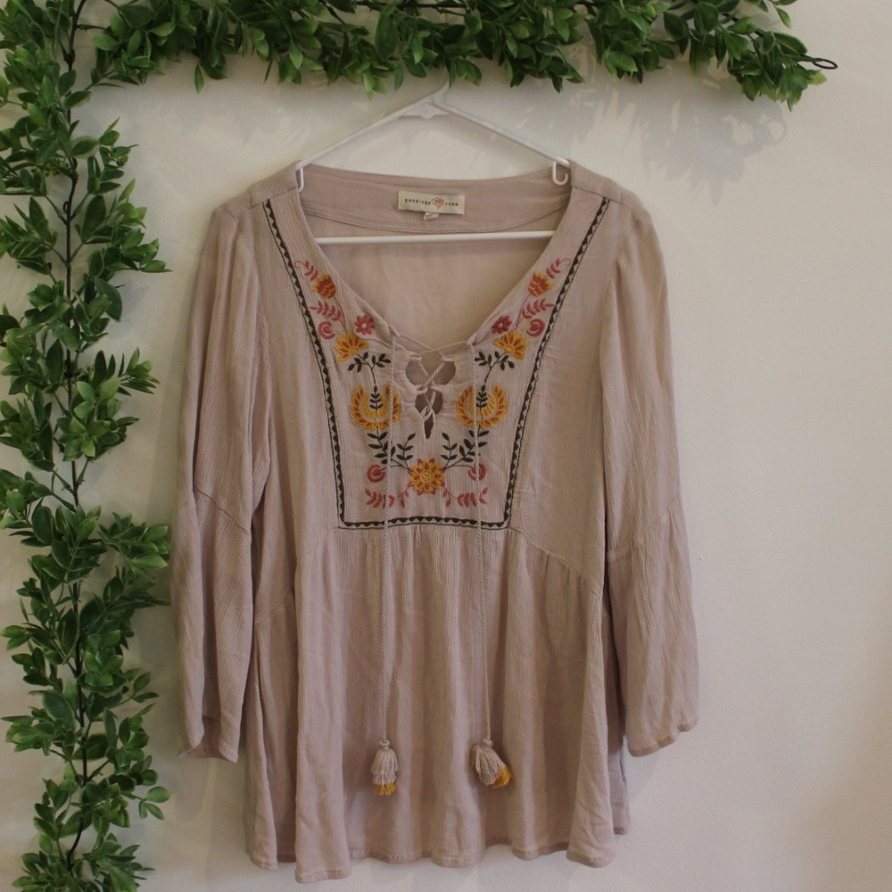 Penelope Rose Floral Embroidered Blouse